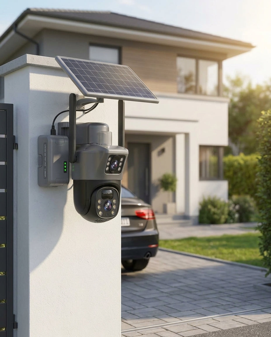 Tradlos 4K Sakerhetskamera med Solpanel | SolarVision Pro