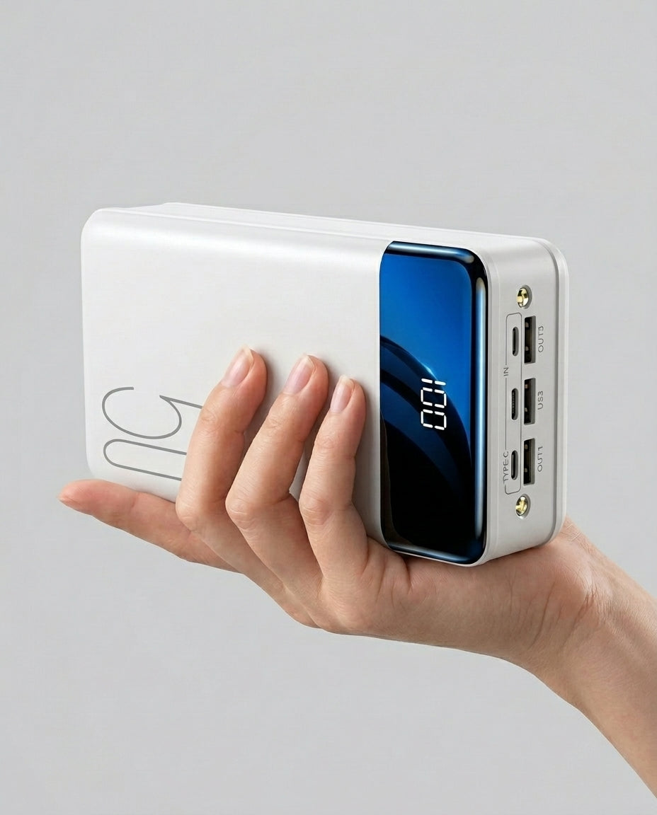 50 000 mAh powerbank | Snabbladdning – Mobil & laptop