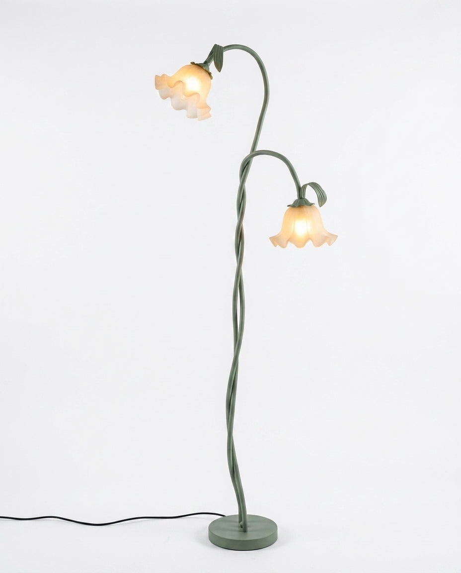 LED-golvlampa blomdesign | Mattgrönt utförande