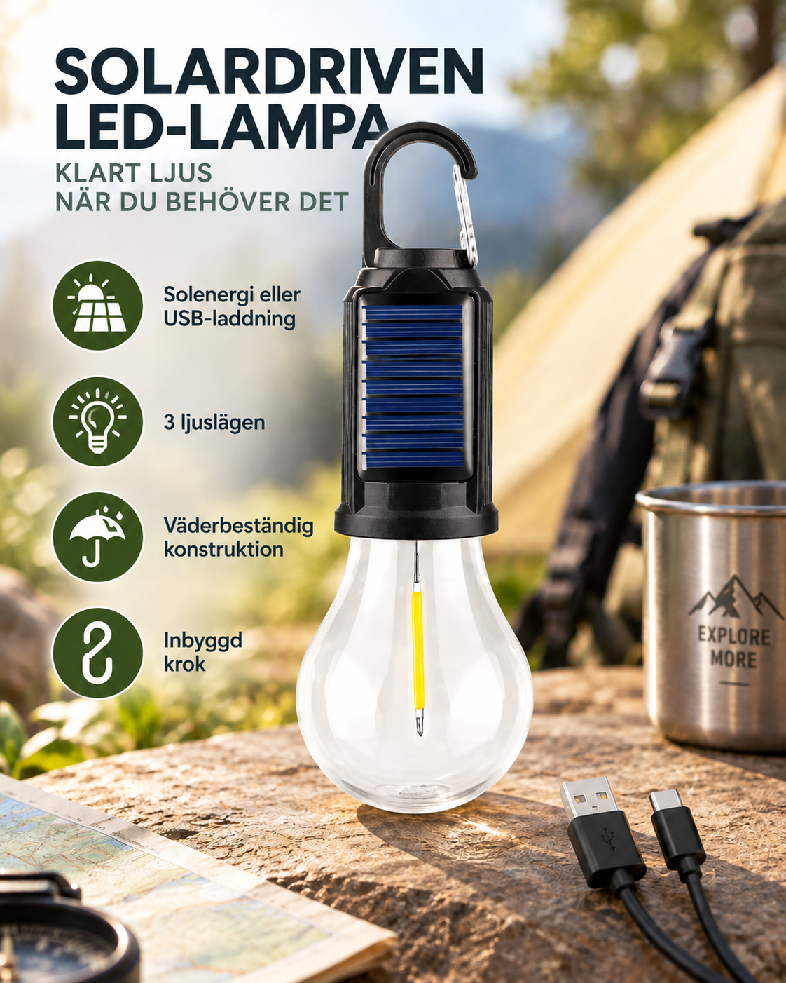 Wanderlight Solcellslykta