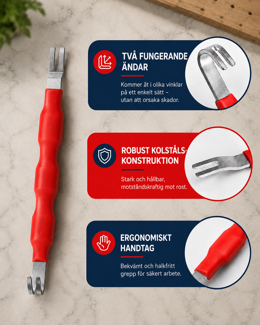 ProReach 5-delat tångset för att lossa elkontakter