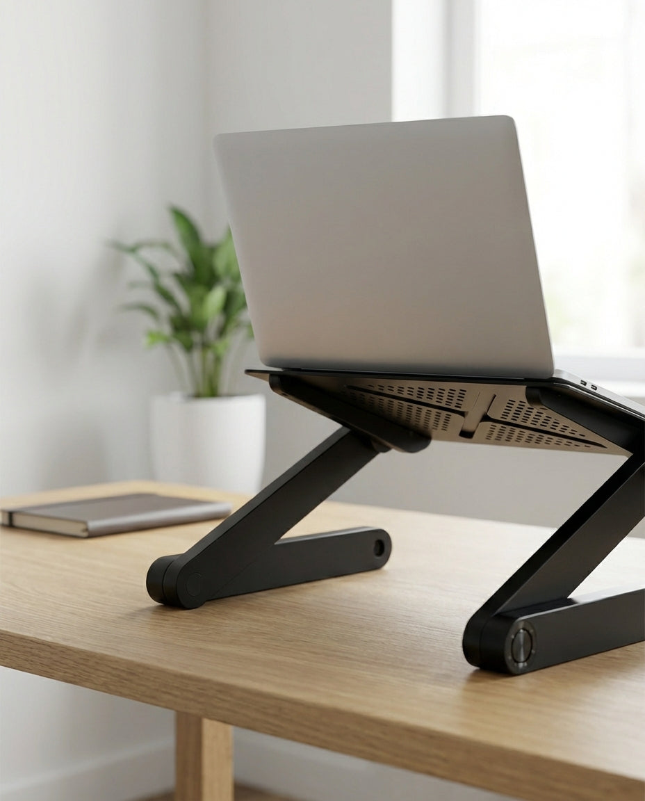 Justerbart laptopstativ med musplatta | OmniDesk Pro