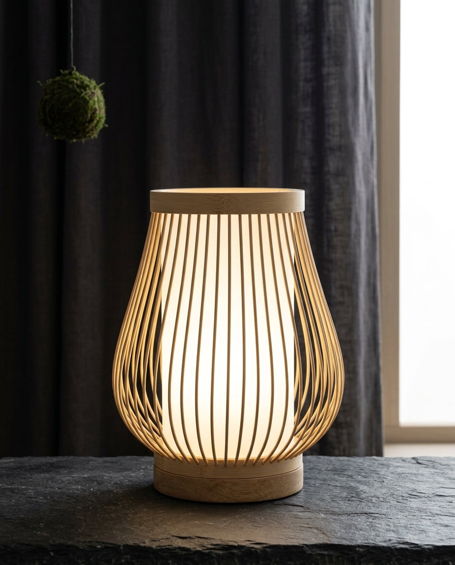 Japansk bordslampa – Bambu Zen-lampa | 4 storlekar