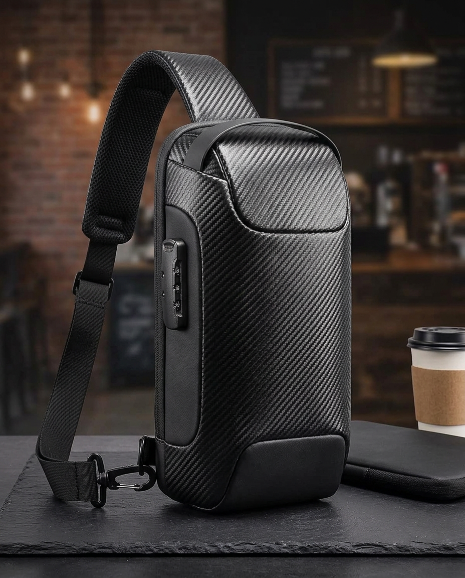Stöldskyddad crossbodyväska med USB-laddning