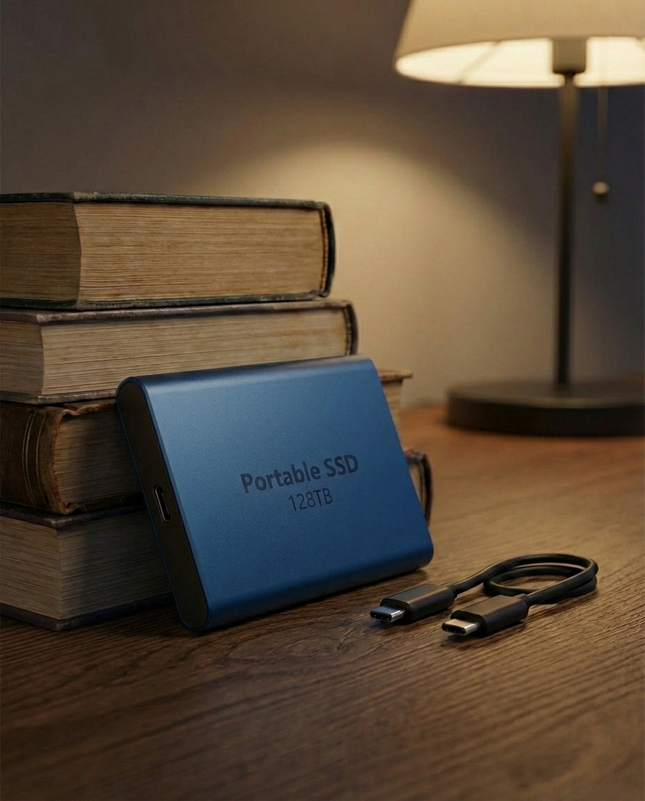 Bärbar SSD 128TB | Ultrasnabb USB-C extern hårddisk