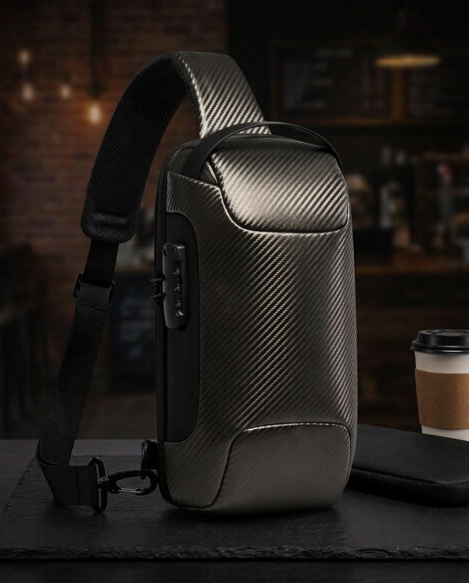 Stöldskyddad crossbodyväska med USB-laddning