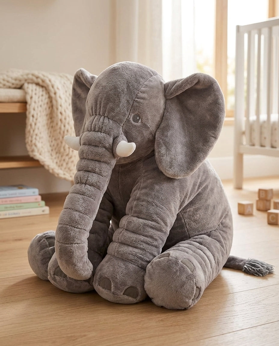 Plyschkudde Elefant – Mjuk Kuddleksak för Barn