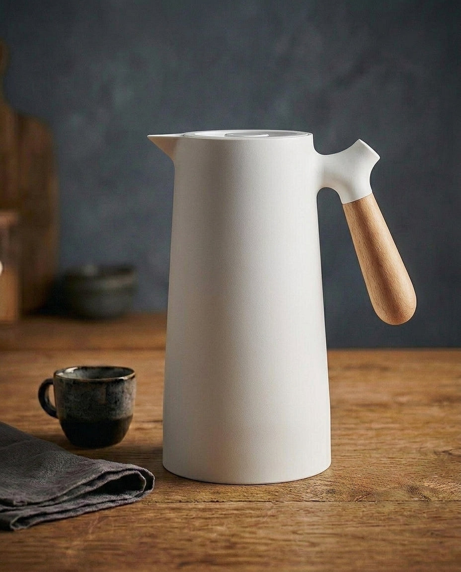 Isolerad Glasbelagd Karaff | Trähandtag – 1 L