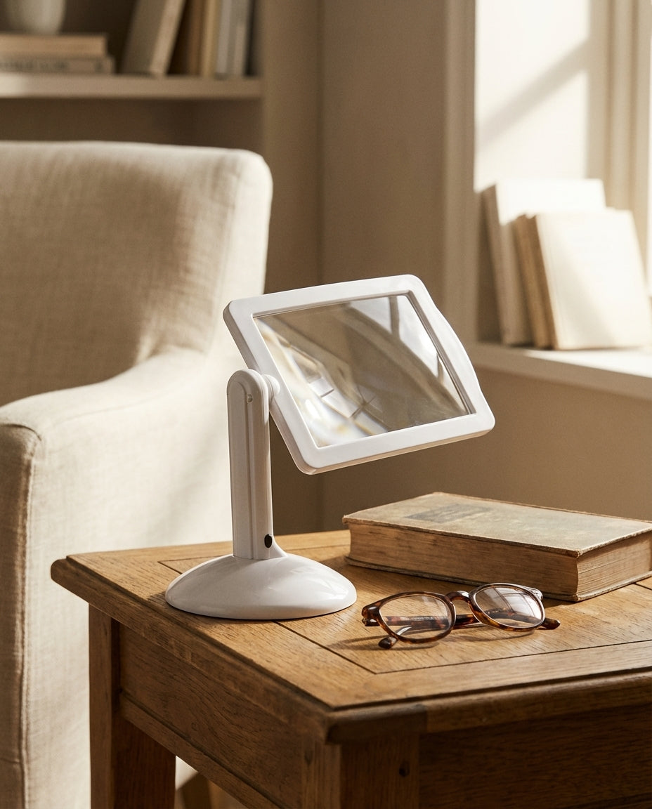 Sidforstorare med LED-ljus | ClaraVision stativforstoringsglas