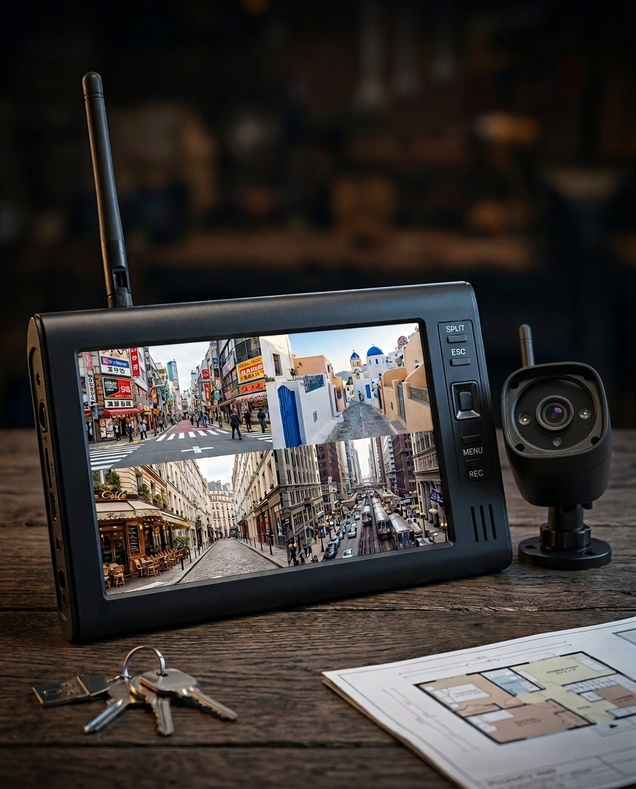 Trådlöst övervakningssystem | 4 kameror 7" HD-monitor