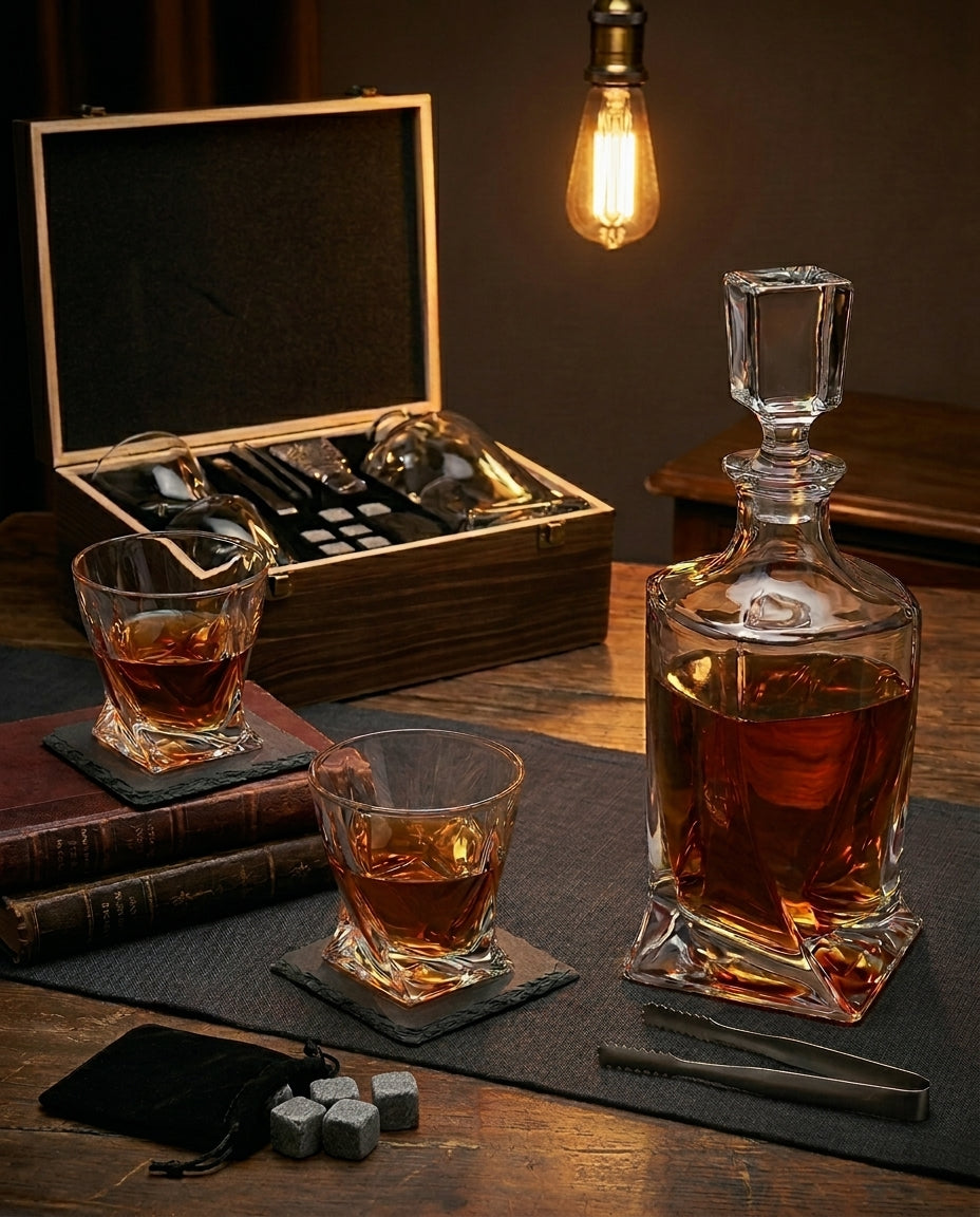 Kristallwhisky-Set | Karaff och Glas – Presentförpackning