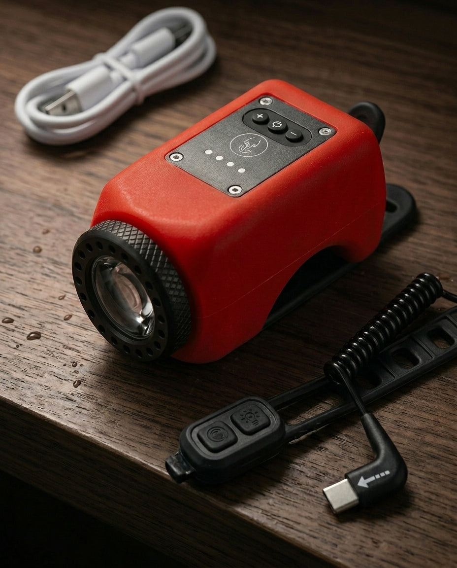 StreetGuard Cycle Beacon | 110 dB signalhorn och COB-strålkastare i ett