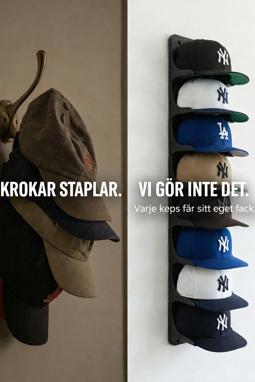 CapStack Pro – Vertikalt Kepsställ