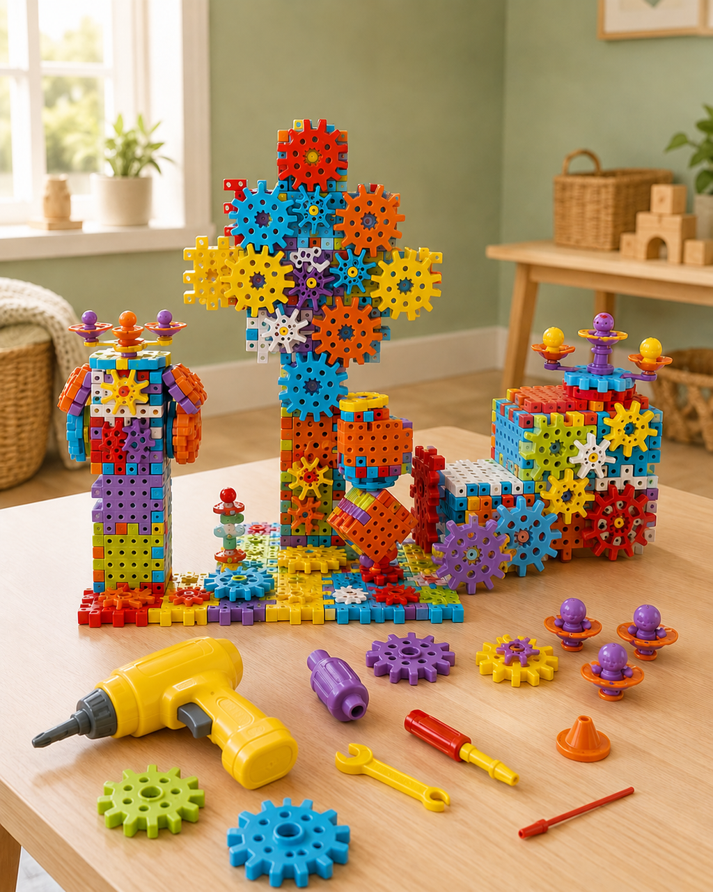 Gearo | Montessori 3D-kugghjul och pusselbyggset