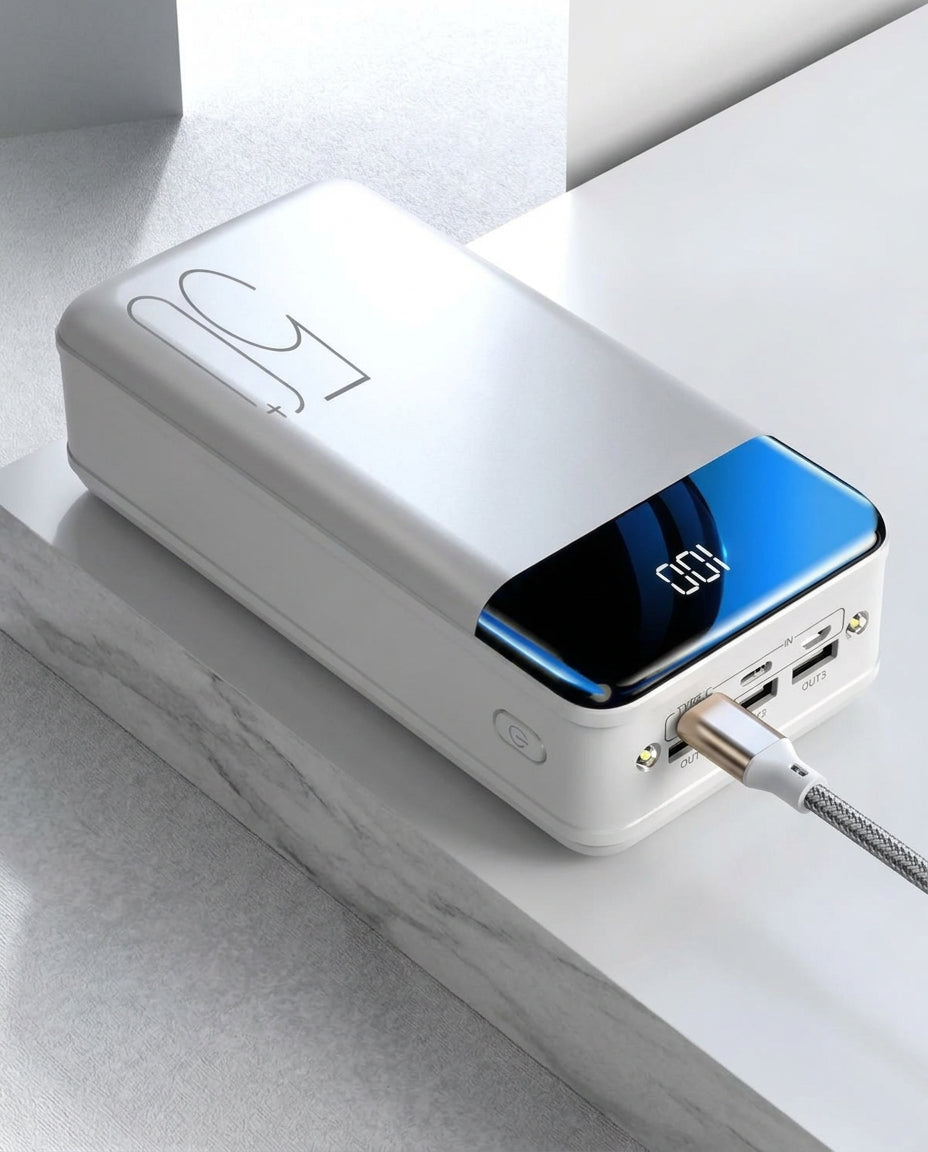50 000 mAh powerbank | Snabbladdning – Mobil & laptop