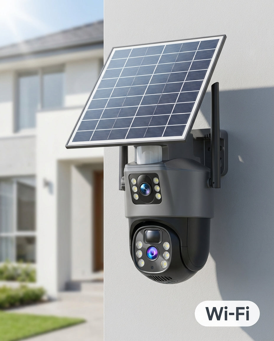 Tradlos 4K Sakerhetskamera med Solpanel | SolarVision Pro