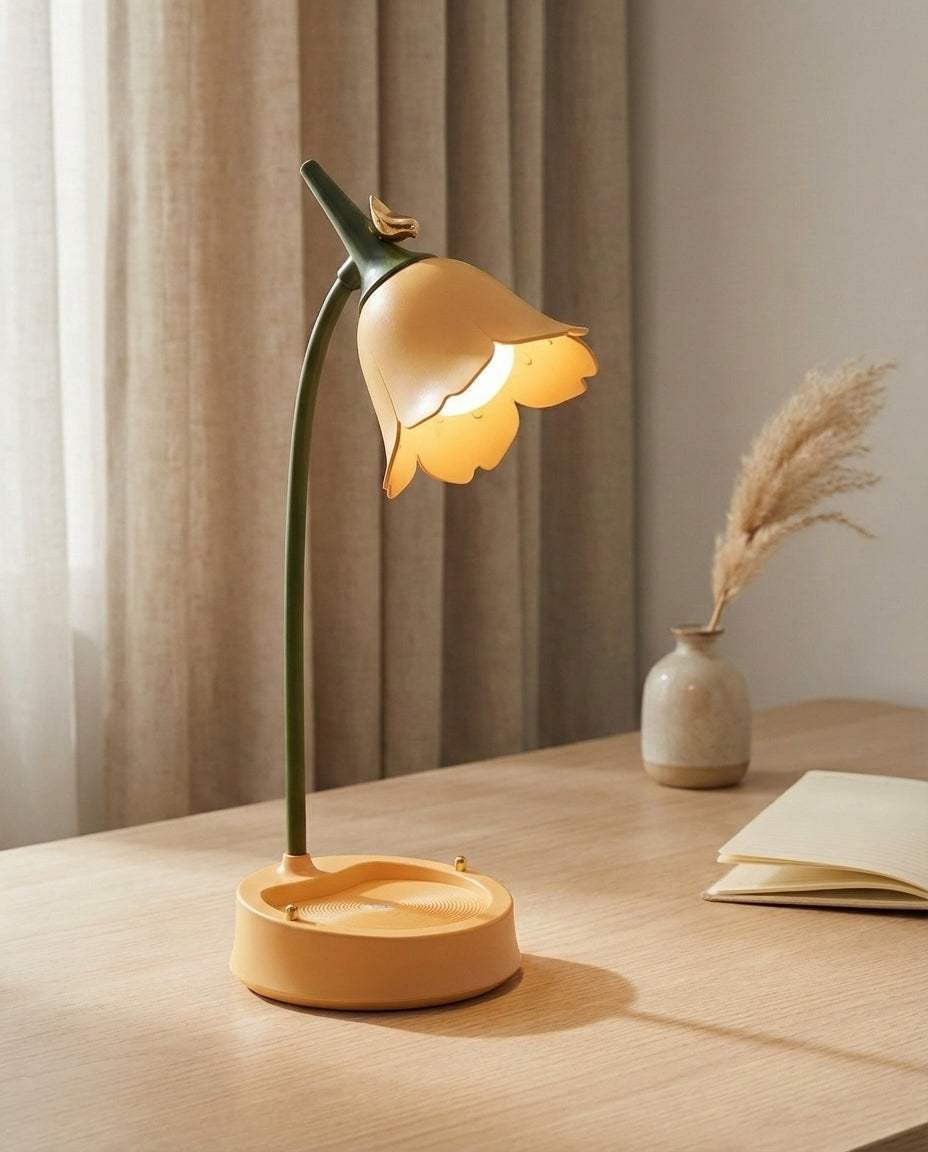 Blomformad bordslampa | BloomGlow – Touch & Dimbar LED