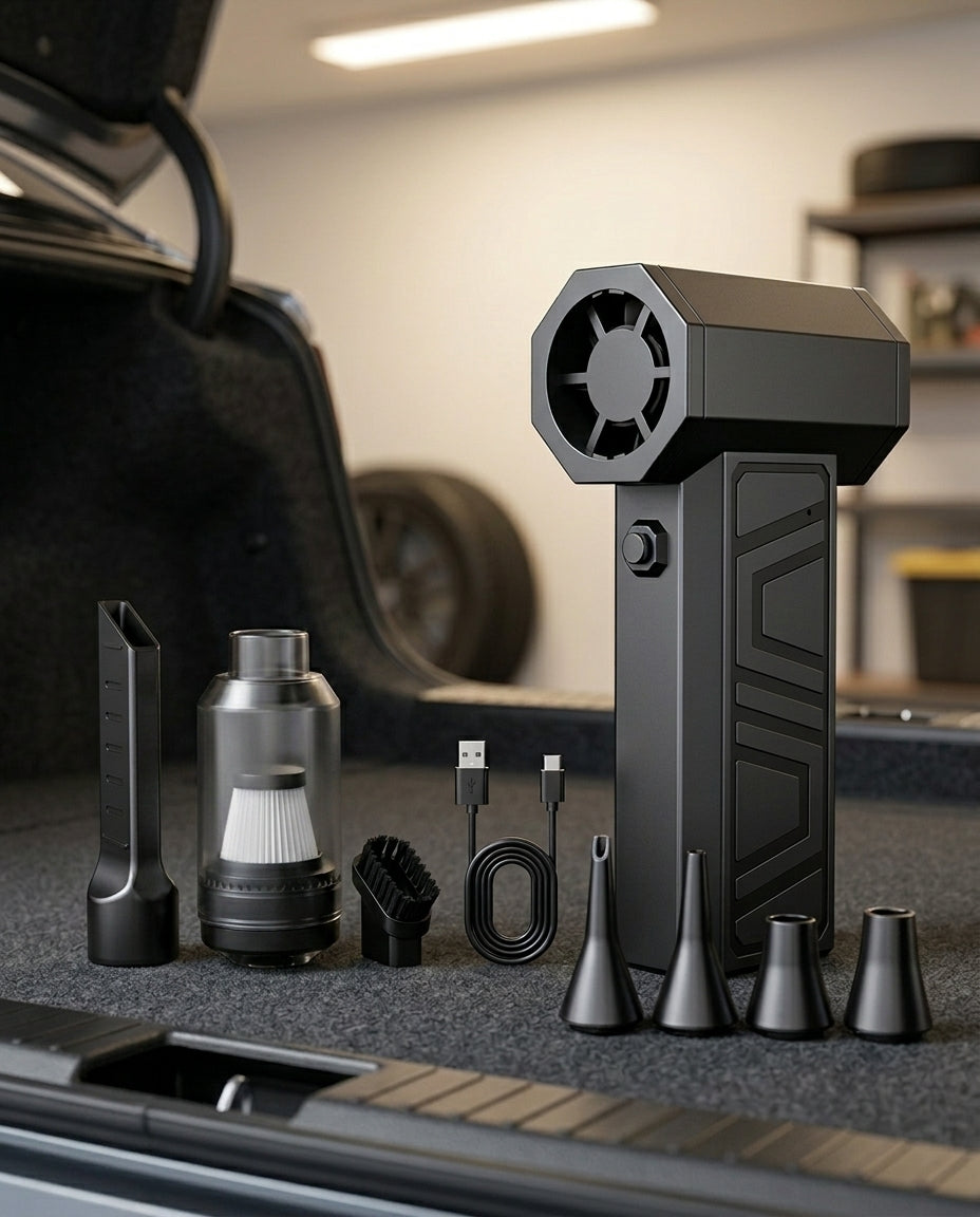 Mini luftblåsare & dammsugare | 130 000 RPM trådlös jetfläkt